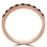 Round Black Diamond Semi-Eternity Wedding Band Ring in Rose Gold (MVSXB0020-R)