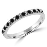 Round Black Diamond Semi-Eternity Wedding Band Ring in White Gold (MVSXB0020-W)