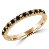 Round Black Diamond Semi-Eternity Wedding Band Ring in Yellow Gold (MVSXB0020-Y)