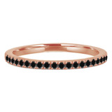 Round Black Diamond Semi-Eternity Wedding Band Ring in Rose Gold (MVSXB0025-R)