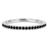 Round Black Diamond Semi-Eternity Wedding Band Ring in White Gold (MVSXB0025-W)