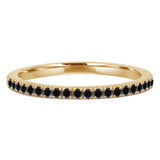 Round Black Diamond Semi-Eternity Wedding Band Ring in Yellow Gold (MVSXB0025-Y)