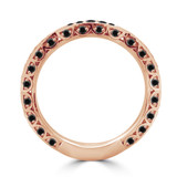Round Black Diamond Semi-Eternity Wedding Band Ring in Rose Gold (MVSXB0032-R)