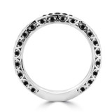 Round Black Diamond Semi-Eternity Wedding Band Ring in White Gold (MVSXB0032-W)