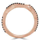 Round Black Diamond Infinity Semi-Eternity Wedding Band Ring in Rose Gold (MVSXB0033-R)