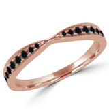 Round Black Diamond Semi-Eternity Wedding Band Ring in Rose Gold (MVSXB0036-R)
