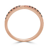 Round Black Diamond Semi-Eternity Wedding Band Ring in Rose Gold (MVSXB0036-R)