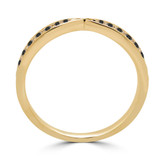 Round Black Diamond Semi-Eternity Wedding Band Ring in Yellow Gold (MVSXB0036-Y)