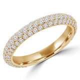 Round Diamond Semi-Eternity Wedding Band Ring in Yellow Gold (MVSXB0037-Y)