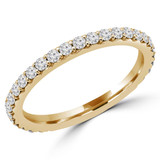 Round Diamond Semi-Eternity Wedding Band Ring in Yellow Gold (MVSXB0048-Y)