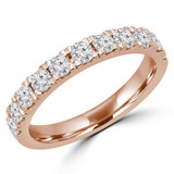 Round Diamond Semi-Eternity Wedding Band Ring in Rose Gold (MVSXB0051-R)