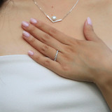 Round Diamond Semi-Eternity Wedding Band Ring in White Gold (MVSXB0063-W)