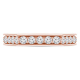 Round Diamond Half Hexagon Semi-Eternity Wedding Band Ring in Rose Gold (MVSXB0069-R)
