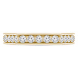 Round Diamond Half Hexagon Semi-Eternity Wedding Band Ring in Yellow Gold (MVSXB0069-Y)