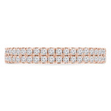 Round Diamond Two-row Semi-Eternity Wedding Band Ring in Rose Gold (MVSXB0070-R)