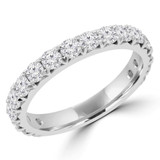 Round Diamond 3/4 Way Semi-Eternity Wedding Band Ring in White Gold (MVSXB0072-W)