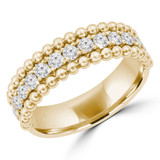 Round Diamond Semi-Eternity Wedding Band Ring in Yellow Gold (MVSXB0076-Y)