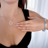 Princess Lab Created Diamond Cathedral Solitaire Engagement Ring in White Gold (MVSLG1004-W)