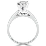 Princess Lab Created Diamond Wide Shank Solitaire Engagement Ring in White Gold (MVSLG1008-W)