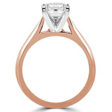 Princess Lab Created Diamond Cathedral Solitaire Engagement Ring in Rose Gold (MVSLG1010-R)