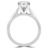 Princess Lab Created Diamond Cathedral Solitaire Engagement Ring in White Gold (MVSLG1010-W)