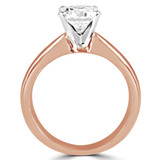 Round Lab Created Diamond Tapered Cathedral Solitaire Engagement Ring in Rose Gold (MVSLG1011-R)