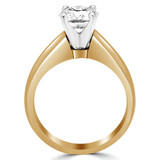 Round Lab Created Diamond Reverse Tapered Cathedral Solitaire Engagement Ring in Yellow Gold (MVSLG1019-Y)