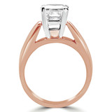Princess Lab Created Diamond Pinched Cathedral Solitaire Engagement Ring in Rose Gold (MVSLG1020-R)