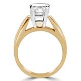 Princess Lab Created Diamond Pinched Cathedral Solitaire Engagement Ring in Yellow Gold (MVSLG1020-Y)