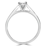 Round Lab Created Diamond Tapered Cathedral  Solitaire Engagement Ring in White Gold (MVSLG1028-W)