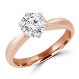 Round Lab Created Diamond Tapered 6-Prong Solitaire Engagement Ring in Rose Gold (MVSLG1034-R)