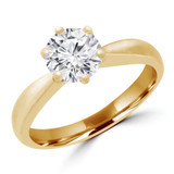 Round Lab Created Diamond Tapered 6-Prong Solitaire Engagement Ring in Yellow Gold (MVSLG1034-Y)