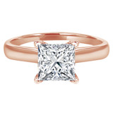 Princess Lab Created Diamond Cathedral V-Prong Solitaire Engagement Ring in Rose Gold (MVSLG1040-R)
