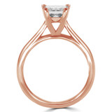Princess Lab Created Diamond Cathedral V-Prong Solitaire Engagement Ring in Rose Gold (MVSLG1040-R)