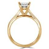 Princess Lab Created Diamond Cathedral V-Prong Solitaire Engagement Ring in Yellow Gold (MVSLG1040-Y)