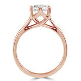 Round Lab Created Diamond Cathedral Trellis 6-Prong Solitaire Engagement Ring in Rose Gold (MVSLG1041-R)