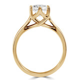 Round Lab Created Diamond Cathedral Trellis 6-Prong Solitaire Engagement Ring in Yellow Gold (MVSLG1041-Y)