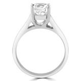 Round Lab Created Diamond Reverse Tapered Cathedral Trellis Solitaire Engagement Ring in White Gold (MVSLG1042-W)