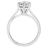 Round Lab Created Diamond Tapered Cathedral 6-Prong Solitaire Engagement Ring in White Gold (MVSLG1043-W)