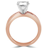 Round Lab Created Diamond Solitaire with Accents Engagement Ring in Rose Gold with Channel Set Accents (MVSLG1060-R)