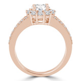 Round Lab Created Diamond Vintage Split-Shank Halo Engagement Ring in Rose Gold (MVSLG1086-R)
