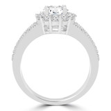 Round Lab Created Diamond Vintage Split-Shank Halo Engagement Ring in White Gold (MVSLG1086-W)