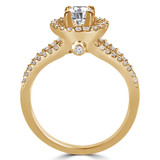 Round Lab Created Diamond Split-Shank Round Halo Engagement Ring in Yellow Gold (MVSLG1088-Y)
