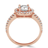 Round Lab Created Diamond Round Halo Engagement Ring in Rose Gold (MVSLG1093-R)