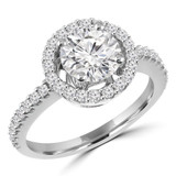 Round Lab Created Diamond Round Halo Engagement Ring in White Gold (MVSLG1093-W)