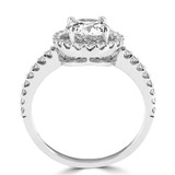 Round Lab Created Diamond Round Halo Engagement Ring in White Gold (MVSLG1093-W)