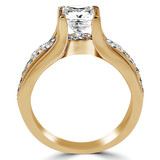 Princess Lab Created Diamond Two-Row Solitaire with Accents Engagement Ring in Yellow Gold (MVSLG1106-Y)