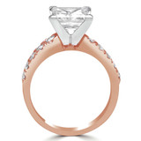 Princess Lab Created Diamond V-Prong Solitaire with Accents Engagement Ring in Rose Gold (MVSLG1120-R)