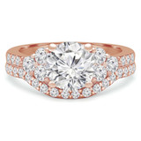 Round Lab Created Diamond Solitaire with Accents Engagement Ring and Wedding Band Set Ring in Rose Gold (MVSLG1126-R)