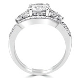 Round Lab Created Diamond Solitaire with Accents Engagement Ring and Wedding Band Set Ring in White Gold (MVSLG1126-W)